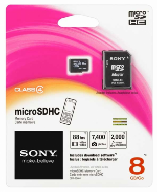   Sony  SR8A4   Micro SD 8GB+ 