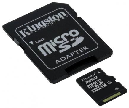   Kingston  (SDC4/32GB) microSDHC 32Gb class4 Flash-