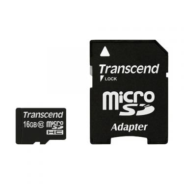   Transcend  (TS16GUSDHC10) microSDHC 16Gb class10 + adapter Flash-