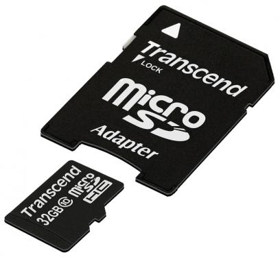   Transcend  TS32GUSDHC10 + adapter microSDHC 32Gb Class10 Flash-
